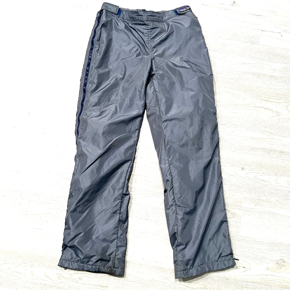 Vintage Patagonia Snow Pants Mens Medium Gray Fleece Lined Zip Leg Made In USA